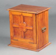 An Edwardian Art Nouveau mahogany stationery box with fall front revealing a fitted interior with