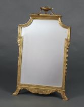 A Georgian style shape plate easel dressing table mirror, contained in a gilt painted frame
