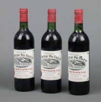 Three bottles of 1980 Chateau La Tour du Pin Figeac Saint Emillion Grand Cru red wine All to top