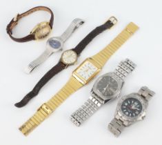 A gentleman's mid Century Bulova Accuquartz day/date wristwatch on a ditto bracelet and 5 other