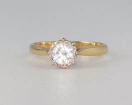 An 18ct yellow gold single stone diamond ring approx. 0.5ct size I