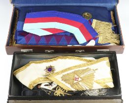 A Masonic Ancient and Accepted Degree Rose Croix 31st Degree collar and jewel together with a 30th