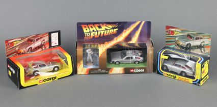 Corgi Toys, A Back to The Future 1:36 scale DeLorean Time Machine with Doc Emmet Brown metal