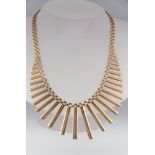 A 9ct yellow gold tapered necklace 40cm, 27.6 grams