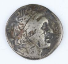 A silver ancient Greek Tetradrachm coin dated between 400 and 300BC, 13.3grams
