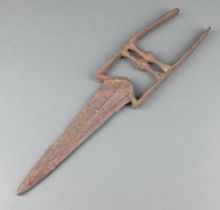 An Indian Katar (push) dagger with 22cm blade (some corrosion) The grip is 8cm wide.