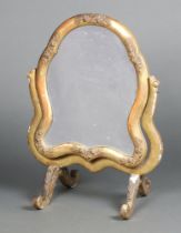 A 19th Century Italian style arched plate dressing table mirror contained in a gilt plaster frame