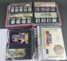 An album of 100 GB presentation stamps 1987 - 1998 together with a purple ring bound album of mint