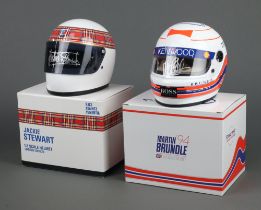 Jackie Stewart, a half scale Formula 1 helmet of his 1970 Elf Team World Championship campaign,