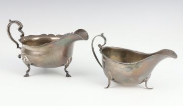 A silver sauce boat Birmingham 1945, 1 other rubbed marks, 293 grams