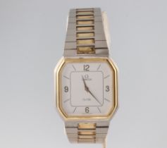 A gentleman's steel cased Omega De Ville quartz wristwatch contained in an octagonal 27mm case on