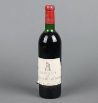 A bottle of 1967 Grand Vin de Chateau Latour Premier Grand Cru Classe red wine The wine is to the