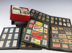 Four albums of cigarette cards, an album of match box covers and a collection of loose cigarette