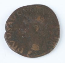 A Roma copper As coin issued by Tiberius, Rome 34-7AD, in memory of Augustus