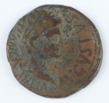 A Roman copper As coin minted in Spain for Augustus (27BC to 14AD)