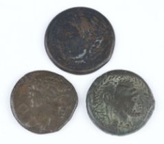 A collection of 3 Phoenician coins minted at colonies established in Spain, these coins date from