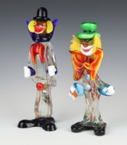 Two Murano glass clowns 25cm and 28cm