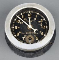 Chelsea Clock Co Boston, a ward room style timepiece with Arabic numerals, the 10cm dial marked US