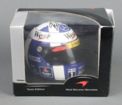 David Coulthard, a half scale Formula 1 helmet for Mclaren Mercedes, signed by David Coulthard,