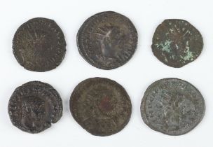 Roman Empire 235-284AD, bronze and billon coins of 6 emperors - Maximinus, Phillips, Postumus,