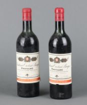 Two bottles of 1964 Chateau Croizet Bages Pauillac Grand Cru Classe red wine The wine is to mid