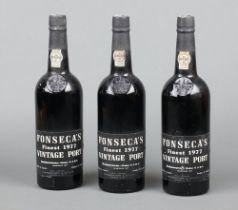 Three bottles of 1977 Fonseca's Finest Vintage Port