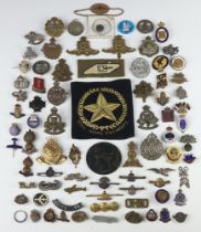 A silver Grenadier Guards sweetheart brooch together with minor badges and brooches