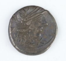 Roman Republic, 123BC, a silver Denarius coin for Marcus Fannius