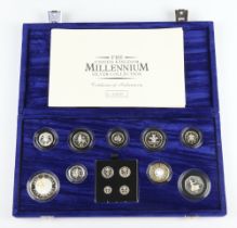 A United Kingdom Millennium Silver Collection proof coin set 87.3 grams