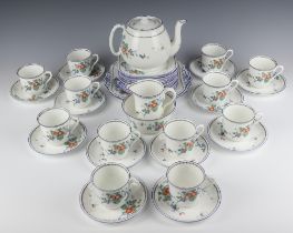 A Shelley Idalium pattern tea set comprising teapot (lid chipped), 12 tea cups (4 cracked), 12