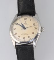 A gentleman's steel cased Tudor Oyster Elegante wristwatch contained in a 33mm case with later