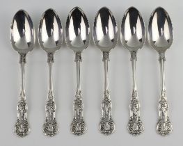 Six Victorian silver Kings pattern teaspoons with engraved monogram, Glasgow 1826, 147 grams