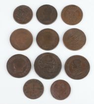 A collection of 19th Century large copper European coins