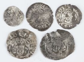 A group of 5 medieval silver pennies and half pennies of the Norman and Plantagenet periods 1066-