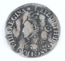 A silver sixpence of Queen Elizabeth I, third or fourth issue, dated 1562