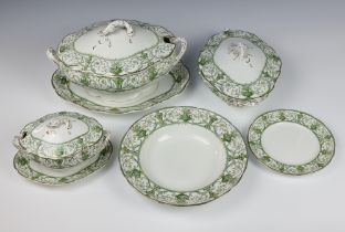 A Doulton Burslem Selborne dinner service comprising 24 small plates (2 a/f), 11 dessert plates (3