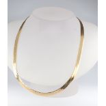 A 9ct yellow gold flat link necklace 46cm, 15.3 grams