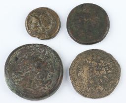 A group of brass and bronze coins from Greek provinces including Egypt and North Africa