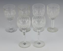 Four Waterford Crystal Colleen pattern wine glasses and 2 ditto hocks