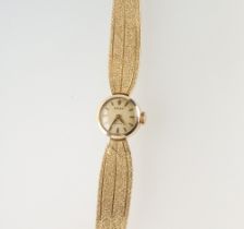 A lady's 18ct yellow gold Rolex wristwatch on a ditto bracelet 33.6 grams gross, the case 15mm, This