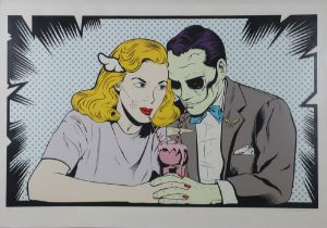 D*Face, (b1978) limited edition print signed, "Date with Death" numbered 11 of 150 67cm x 97cm