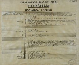 Of local interest, railwayana, a British Railways Southern Region sign "Horsham Mechanical Lock