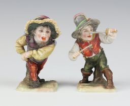 A pair of Italian Mansion House dwarfs 8cm One has a chipped hat, the other has a broken sword and