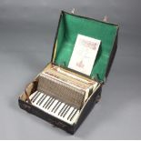 A Hohner Verdi II accordion numbered 214217 with 80 buttons, with certificate and cased