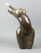 P Kotokwa, a South African hardstone sculpture in the form of a female torso 50cm h x 17cm