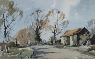 ** Edward Wesson (1910-1983), watercolour signed, label on verso "The Barn at Adversane Sussex" 30cm