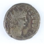 A silver Ancient Greek provincial coin from Egypt and a mixture of Ancient Greek and Roman