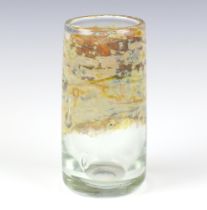 A Wayne B Filan studio glass freeform vase 15cm with etched marks