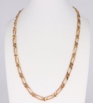 A 9ct yellow gold flat link necklace 51cm, 39.7 grams