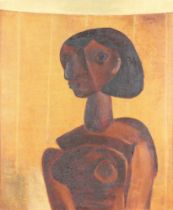 ** Benjamin Creme 1951 (1922-2016), oil on board signed and dated, cubist study of a lady, labeled